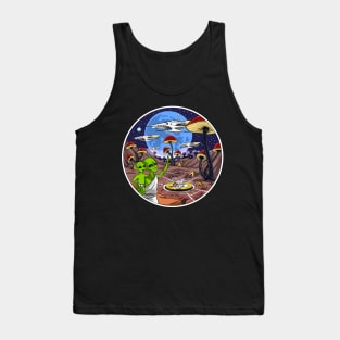 Psychedelic Magic Mushrooms Aliens Tank Top